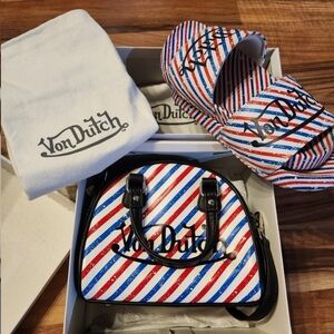 Von Dutch Men's Bag - Red, White, Blue Stripes